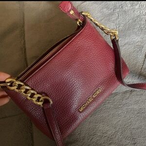 Michael Kors Burgundy Leather Crossbody Bag